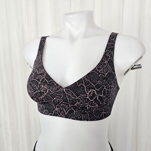 Lululemon Like Nothing Bra Lacescape Spanish Rose Black 34B New With Tag